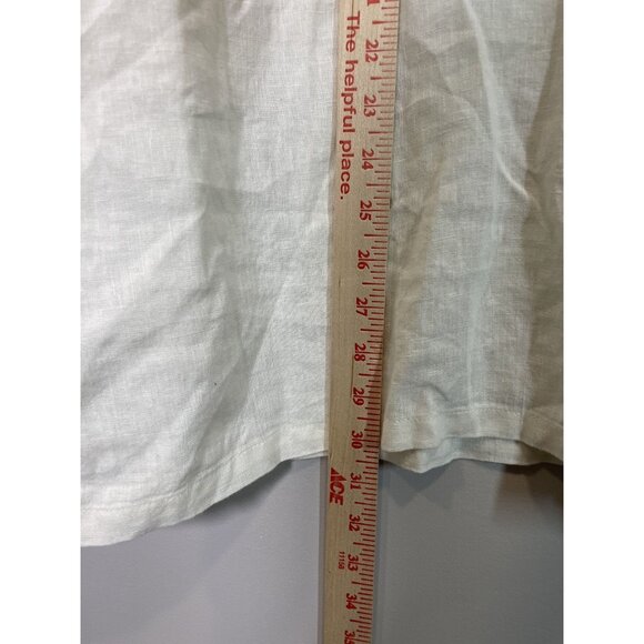 Island Importer Mens Linen Shirt XXL White Casual Beach Summer Short Sleeve - Picture 8 of 11